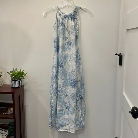 Bellambra Dresses Bellambra Pure Linen Dress Side Slits Small